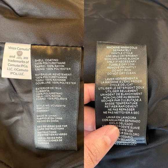 NWT Vince Camuto Asymmetric Zip Faux Leather Moto Jacket L Black - Picture 12 of 15